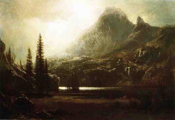 Albert Bierstadt : By a Mountain Lake